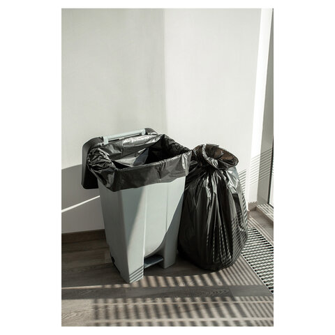 Мешки для мусора 160 л, черные, в рулоне 20 шт., ПВД, 30 мкм, 87х120 см, PACLAN "Professional", 1338607 - фото 4