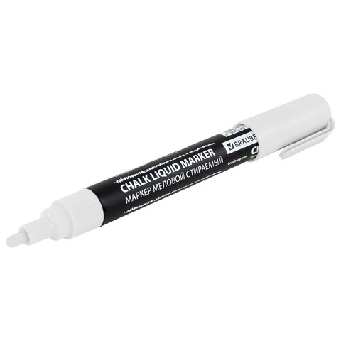 Маркер меловой CHALK LIQUID MARKER, БЕЛЫЙ, 3 мм, стираемый, BRAUBERG "CHALK", 152585 - фото 6