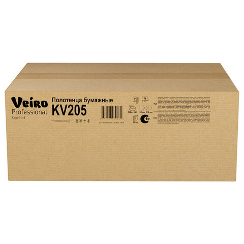 Полотенца бумажные д/дисп Veiro Prof Comf 2сл 200лx20пач/кор V-слож KV205 - фото 2
