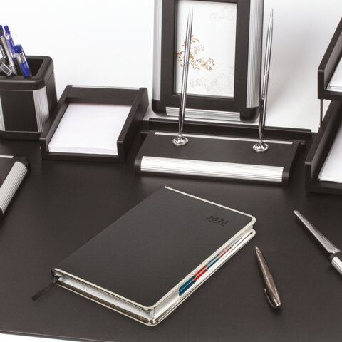 Ежедневник датированный 2026 А5 148х218 мм, GALANT "Infinity Silver", под кожу, серый, 117499 - фото 5