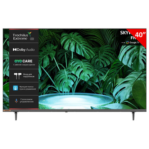 Телевизор SKYWORTH 40E55G, 40" (102 см), 1920x1080, LED, FULL HD, 16:9, Google TV, Wi-Fi, 60 Гц, черный - фото 1
