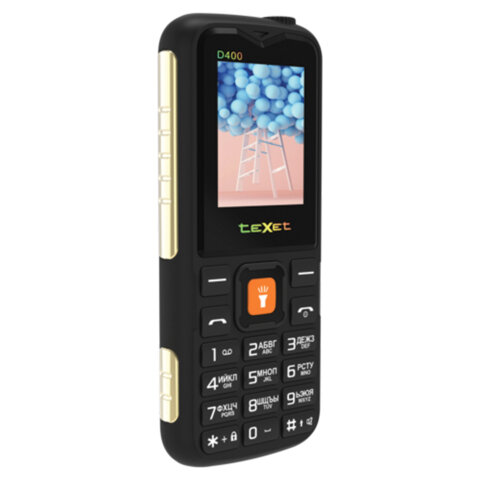 Телефон мобильный TEXET TM-D400, 2 SIM, 1,77", 32 Мб, microSD, FM, MP3, IP54, фонарик, черный, 127371 - фото 2