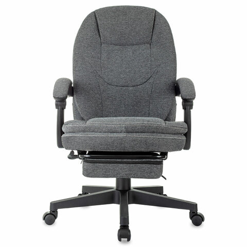 Кресло офисное CH-868MSG-BF, синхромеханизм, вибромодуль, подставка для ног, ткань, серое, 1998751 - фото 4