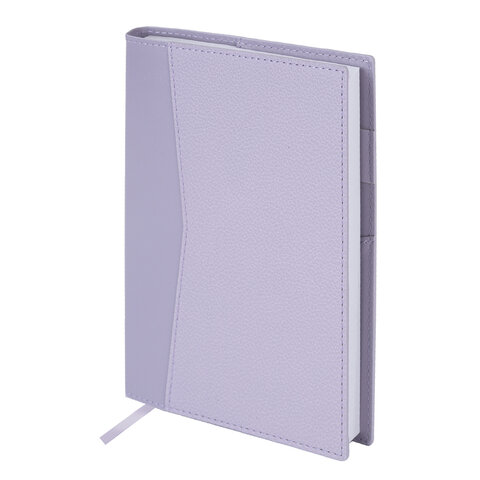 Ежедневник недатированный В6 130х185 мм BRAUBERG "Glam", под кожу, 160 л., сиреневый, 116221 - фото 1