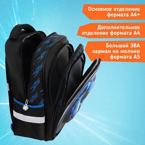Рюкзак SNOOBAG (СНУБЭГ) FLOSSY, 2 отделения, 3 кармана, "Гонки", объемный дизайн, 40х28х18 см, 274442 - фото 11