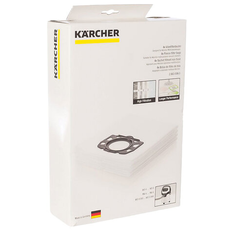 Мешки для сбора пыли KARCHER, комплект 4 шт., из нетканого материала, для пылесосов WD 4/5/6, 2.863-006.0 - фото 2