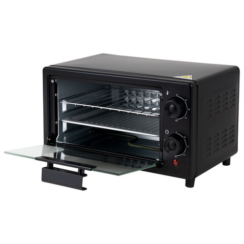 Мини-печь электрическая SONNEN EO-1001, 800 Вт, 10 л, таймер, нагрев до 230 °C, черная, 458308 - фото 3