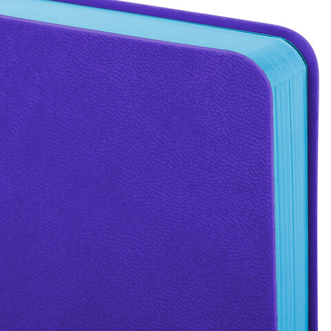 Ежедневник недатированный МАЛЫЙ 100х150 мм А6 BRAUBERG "Metropolis Mix", под кожу, 136 л., сиреневый, 113305 - фото 4