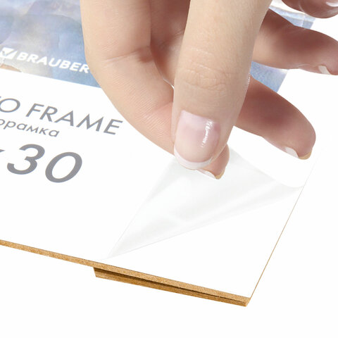 Рамка 21х30 см небьющаяся, КОМПЛЕКТ 4 шт., багет 16 мм МДФ, BRAUBERG "Basic", черная, 391259 - фото 5