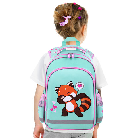 Рюкзак ПИФАГОР SCHOOL, 1 отделение, 3 кармана, "Red panda", 38x28х14 см, 272083 - фото 7