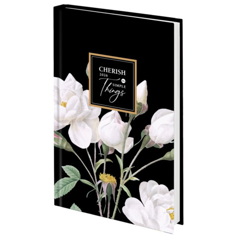 Ежедневник датированный 2026 145х215 мм, А5, STAFF, ламинированная обложка, "Розы", 117322 - фото 1