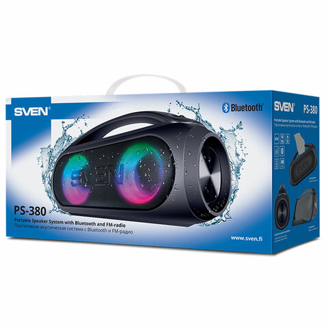 Колонка портативная SVEN PS-380, 40 Вт, TWS, Bluetooth, FM, USB, черный, SV-021290 - фото 16