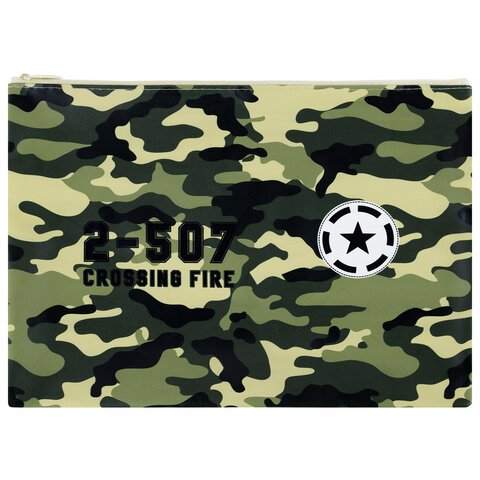 Папка для тетрадей ПИФАГОР А4, 1 отделение, ПВХ, на молнии, ассорти "Camouflage", 32x23 см, 273830 - фото 3