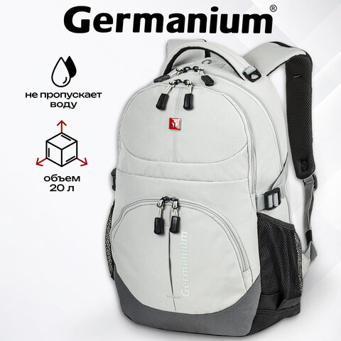 Рюкзак GERMANIUM "S-07" универсальный, уплотненная спинка, облегчённый, светло-серый, 46х32х15 см, 226954 - фото 17