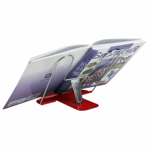 Подставка для книг и учебников BRAUBERG LINE+, металлическая, красная, европодвес, 238070 - фото 6