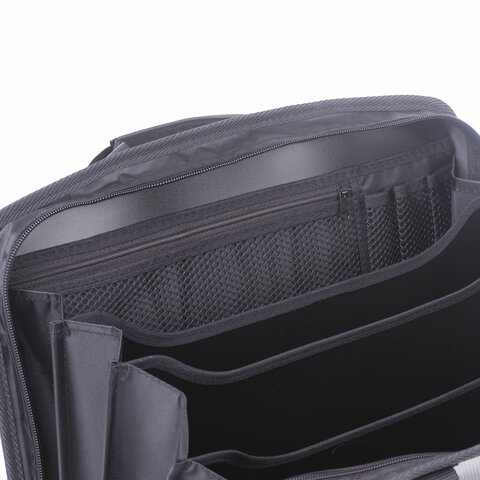 Папка-портфель пластиковая BRAUBERG А4+ (375х305х60 мм), 4 отделения, 2 кармана, серая, 228685 - фото 9