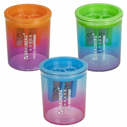 Точилка для классических и утолщенных карандашей BRAUBERG "Grade", НАБОР 3 штуки, 271999 - фото 2