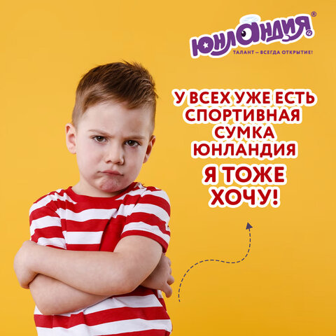 Сумка для занятий спортивная ЮНЛАНДИЯ с отделением для обуви, 40х22х20 см, черный, 272380 - фото 10