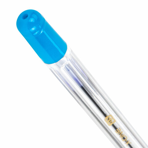 Ручки шариковые с грипом BRAUBERG "X-ONE", НАБОР 10 ШТУК, СИНИЕ, корпус прозрачный, узел 0,5 мм, линия письма 0,35 мм, 143990 - фото 5
