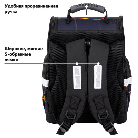 Ранец ЮНЛАНДИЯ WISE, 1 отделение, 3 кармана, устойчивое дно, Volcano split, 37х29х15 см, 273162 - фото 17