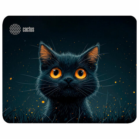 Коврик для мыши CACTUS "Black Cat", 250x200x3 мм, CS-MP-D09S - фото 1