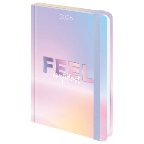 Ежедневник датированный 2026 с резинкой 145х203 мм, А5, BRAUBERG, твердый, "Нежность", 117347 - фото 1