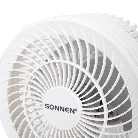 Вентилятор настольный SONNEN FT-160, 40 Вт, 23 см, 3 скорости, вращение на 60°, механическое управление, белый, 457784 - фото 6