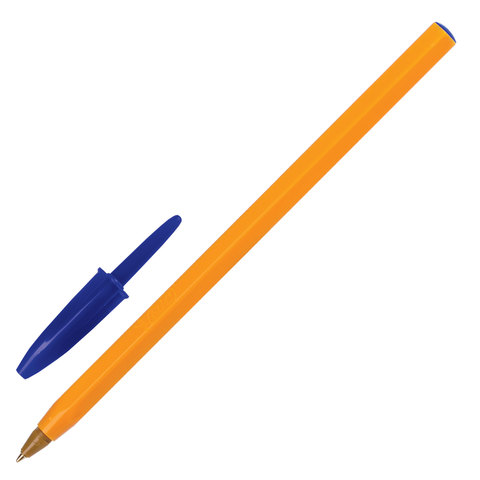 Ручка шариковая BIC "Orange", СИНЯЯ, корпус оранжевый, узел 0,8 мм, линия письма 0,3 мм, 8099221 - фото 1