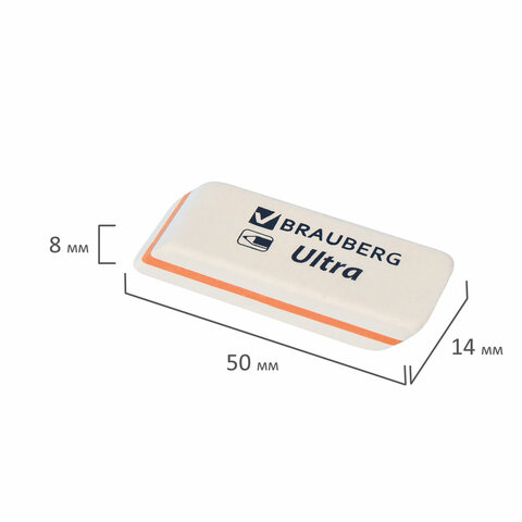 Ластик BRAUBERG "Ultra", 50х14х8 мм, белый, детали ассорти, натуральный каучук, 228704 - фото 10