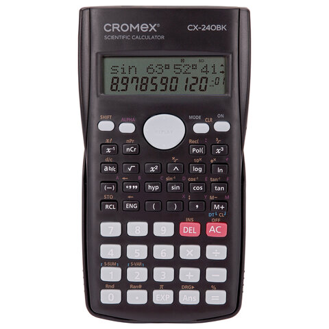 Калькулятор инженерный CROMEX (КРОМЕКС) СX-240BK (155х80 мм), 240 функций, 10+2 разрядов, черный, 273832 - фото 1