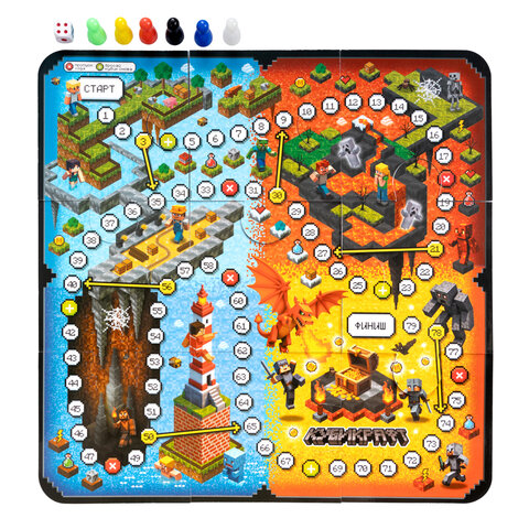 Игра настольная "Кубикрафт пиксельное приключение 10 в 1", 10 КОР, 5985 - фото 12