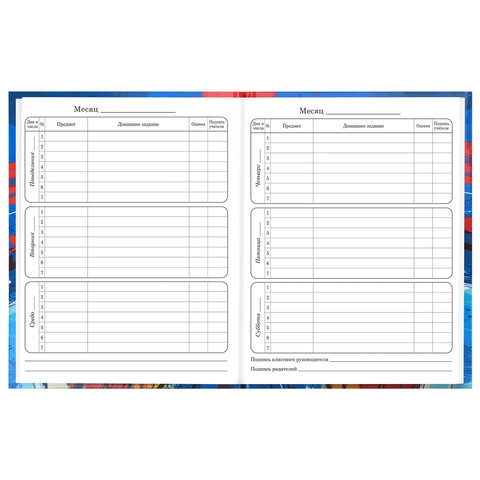 Дневник 1-4 класс 48 л., твердый, BRAUBERG, глянцевая ламинация, с подсказом, "Футбол", 107585 - фото 9