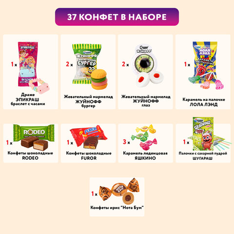 Подарок новогодний "СПОРТСМЕН", "Мягкая игрушка-символ 2027 года", НАБОР конфет 500 г, WELDAY (ВЭЛДЭЙ), 881400 - фото 5