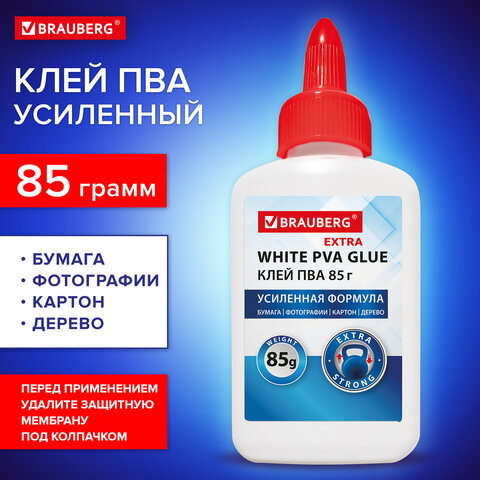 Клей ПВА УСИЛЕННЫЙ BRAUBERG Extra (бумага, фотографии, картон, дерево), 85 г, 271939 - фото 8
