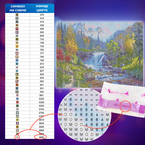 Картина стразами (алмазная мозаика), 40х50 см, ОСТРОВ СОКРОВИЩ "Горный ручей", без подрамника, 663864 - фото 14