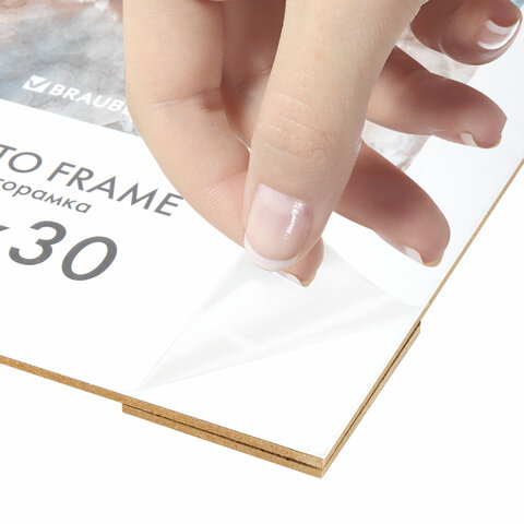 Рамка 21х30 см небьющаяся, КОМПЛЕКТ 3 шт., багет 29 мм, МДФ, BRAUBERG "Basic", черная, 391261 - фото 5