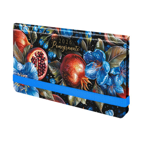 Еженедельник датированный 2026 с резинкой 171х93 мм, BRAUBERG, твердый, УФ-ЛАК, 64 л., "Гранат", 117351 - фото 1