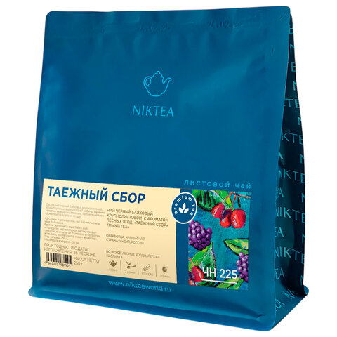 Чай листовой NIKTEA "Таежный сбор" черный со вкусом лесных ягод, 250 г, TNIKTE-L00001 - фото 1
