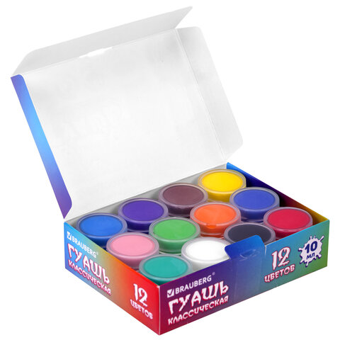 Гуашь BRAUBERG "МОНСТРИКИ", 12 цветов по 10 мл, 192642 - фото 2