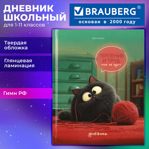 Дневник 1-11 класс 40 л., твердый, BRAUBERG, глянцевая ламинация, "Пушистый хулиган", 107599 - фото 12