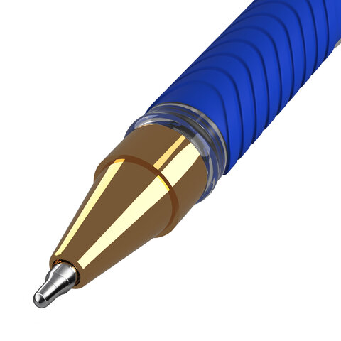 Ручка шариковая масляная с грипом ERICH KRAUSE "L-30" Gold Stick&Grip, СИНЯЯ, 0,7 мм, линия 0,26 мм, 61041 - фото 5