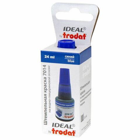 Краска штемпельная TRODAT IDEAL 7014 синяя 24 мл, на водно-глицериновой основе, 206916 - фото 7