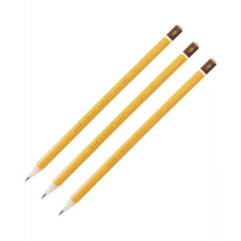 Карандаши чернографитные KOH-I-NOOR "1580", НАБОР 3 шт., HB, без резинки, заточенные, блистер, 15800HB001BL - фото 2