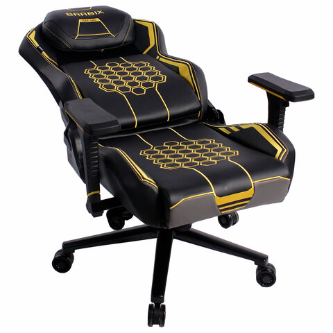 Кресло BRABIX PREMIUM "Tanos GM-180", мультиблок, 4D подлокотники, литой поролон, черное/желтое, 532953 - фото 6