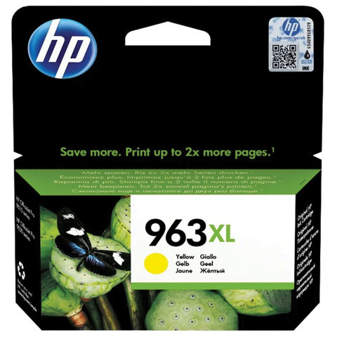 Картридж струйный HP (3JA29AE) для HP OfficeJet Pro 9010/9013/9020/9023, №963XL желтый, ресурс 1600 страниц - фото 1