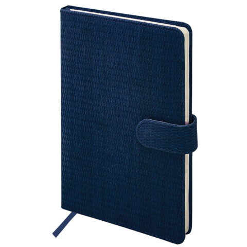 Еженедельник датированный 2026 А5 145х215 мм, BRAUBERG "Augustus", под кожу, темно-синий, 117164 - фото 1