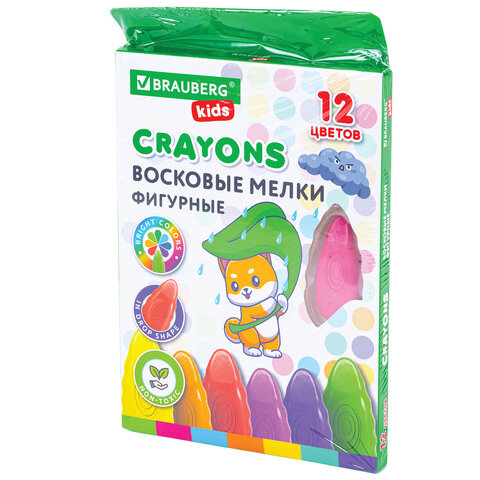 Восковые мелки фигурные BRAUBERG KIDS "Капельки", 12 цветов, 273094 - фото 8