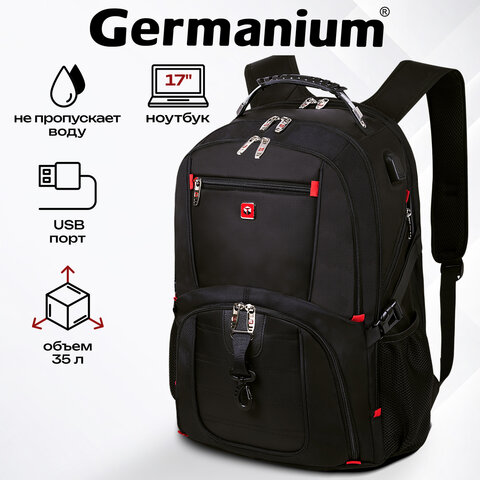 Рюкзак GERMANIUM UPGRADE Max, 3 отделения, отделение для ноутбука, USB-порт, UP-5, черный, 49х34х24 см, 271669 - фото 18