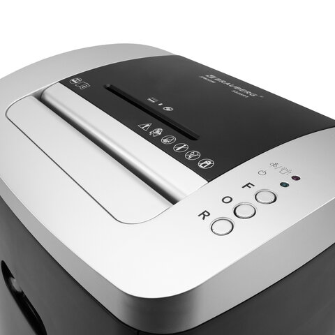 Уничтожитель (шредер) BRAUBERG JP822M, CD, 5 уровень секретности, 2х12 мм, 8 листов, корзина 22 литра, 532591 - фото 6