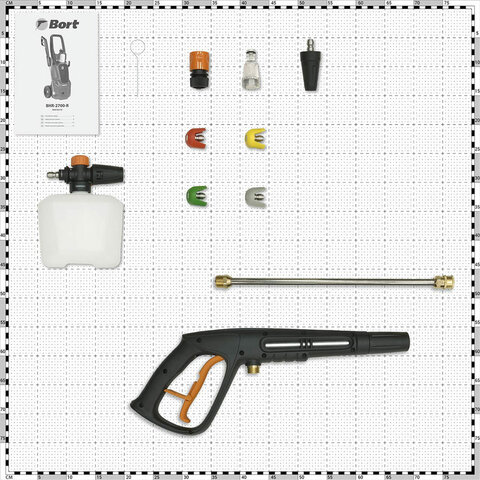Минимойка BORT BHR-2700-R, мощность 2,5 кВт, давление 180 бар, шланг 10 м, 93416114 - фото 19